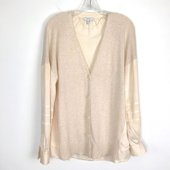 Reiss Addison Mix Media Cashmere Blend Cardigan Size 6 - Picture 8 of 16